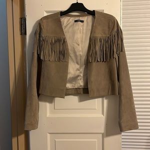 Suede tassel coat